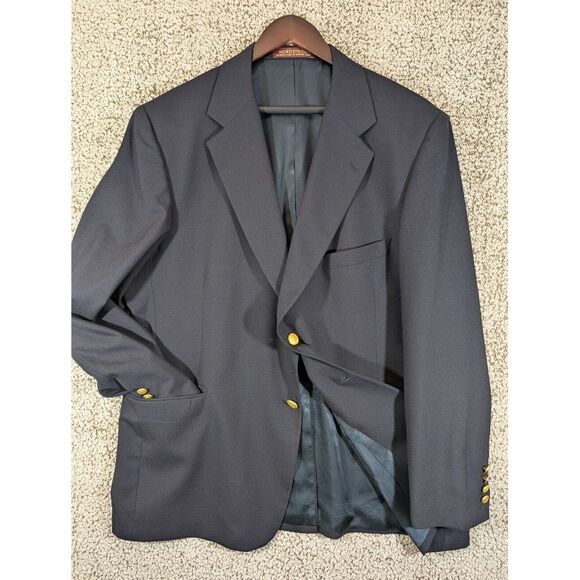 Nordstrom Other - Navy Blue Gold Buttons Blazer Mens 46R 100% Wool Nordstrom USA